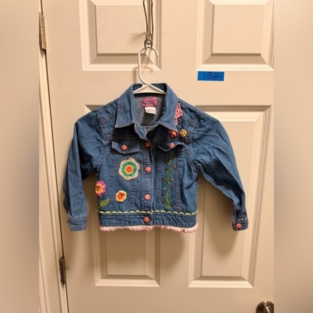 Youth Girls Springtime Creations Denim Jean Jacket